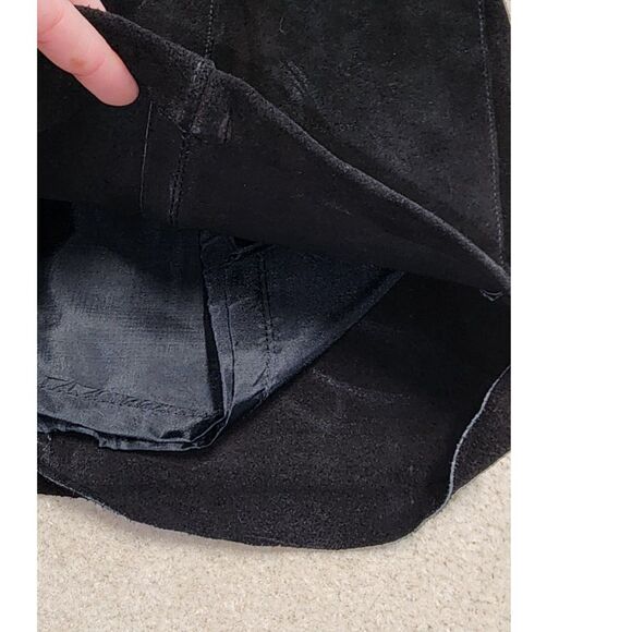 NWT Vintage Comint Black Suede Leather Skirt Size 9/10 - Picture 8 of 12